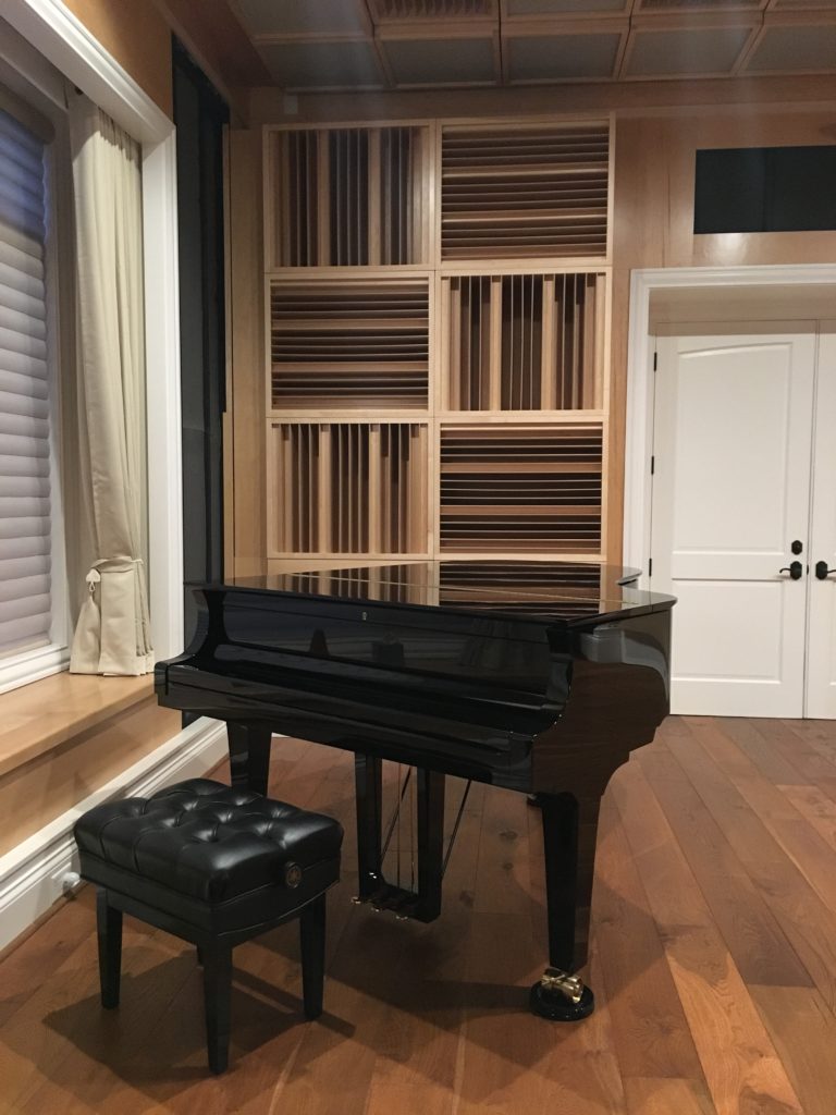 An acoustic treatment for a piano room 