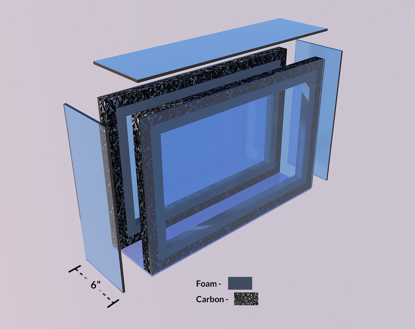 glass window carbon foam