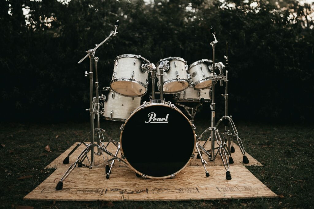 drum kit producing bass drum noise
